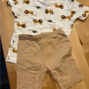 Carter's White and Brown Lion Pajama Set